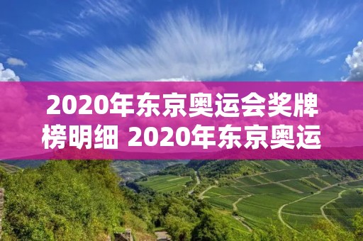 2020年东京奥运会奖牌榜明细 2020年东京奥运会奖牌榜明细赛程 2020年东京奥运会奖牌榜明细 2020年东京奥运会奖牌榜明细赛程