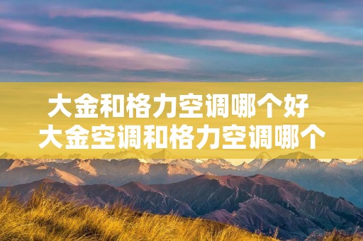 大金和格力空调哪个好 大金空调和格力空调哪个好 大金和格力空调哪个好 大金空调和格力空调哪个好