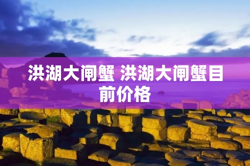 洪湖大闸蟹 洪湖大闸蟹目前价格