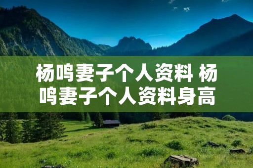 杨鸣妻子个人资料 杨鸣妻子个人资料身高