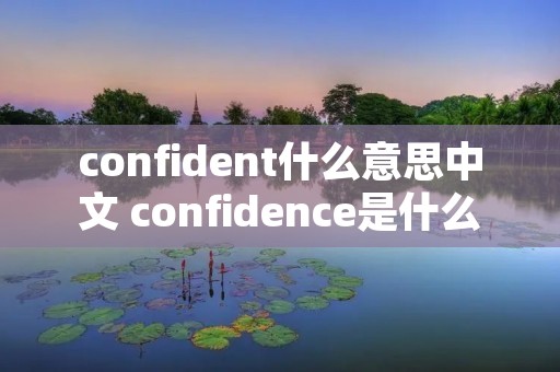 confident什么意思中文 confidence是什么意思中文