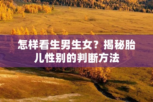 怎样看生男生女?揭秘胎儿性别的判断方法