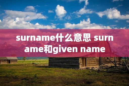surname什么意思 surname和given name