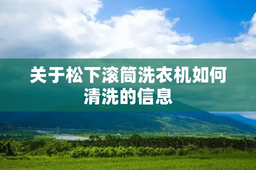 关于松下滚筒洗衣机如何清洗的信息