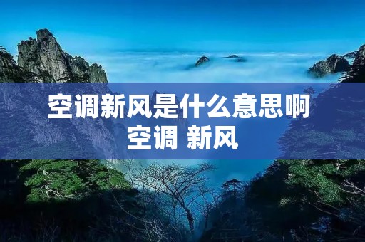 空调新风是什么意思啊 空调 新风