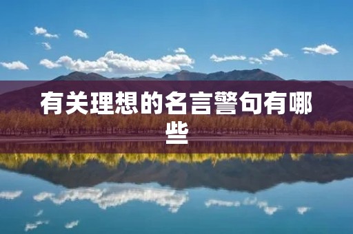 有关理想的名言警句有哪些