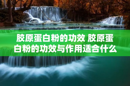 胶原蛋白粉的功效 胶原蛋白粉的功效与作用适合什么人吃
