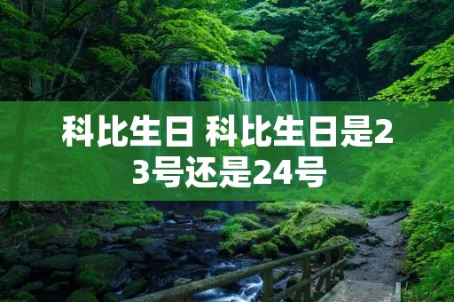 科比生日 科比生日是23号还是24号