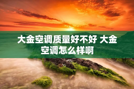 大金空调质量好不好 大金空调怎么样啊