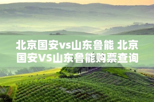 北京国安vs山东鲁能 北京国安VS山东鲁能购票查询 北京国安vs山东鲁能 北京国安VS山东鲁能购票查询