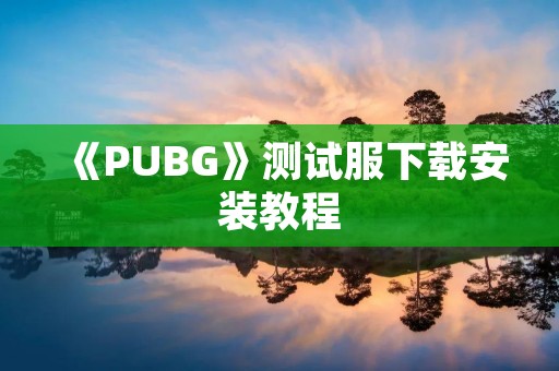 《PUBG》测试服下载安装教程 《PUBG》测试服下载安装教程
