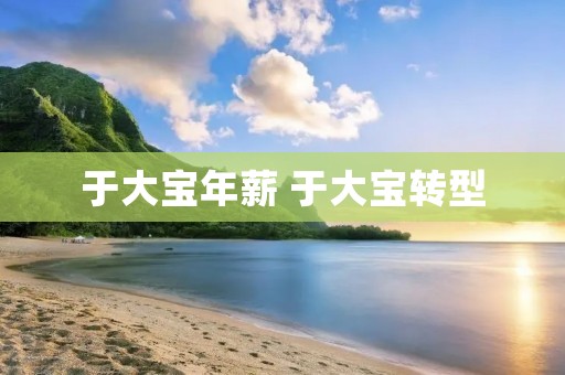 于大宝年薪 于大宝转型