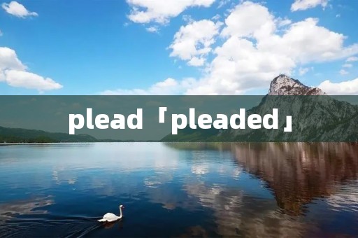 plead「pleaded」 plead「pleaded」