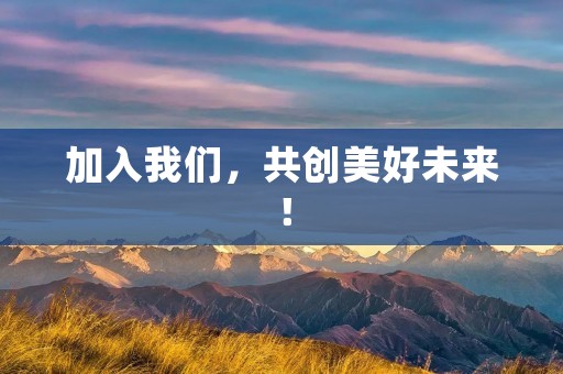 加入我们,共创美好未来! 加入我们,共创美好未来!