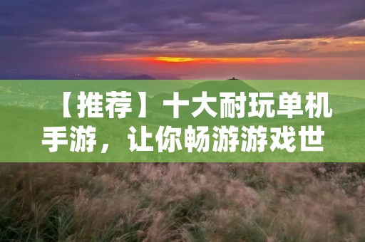 【推荐】十大耐玩单机手游，让你畅游游戏世界！