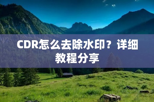 CDR怎么去除水印?详细教程分享