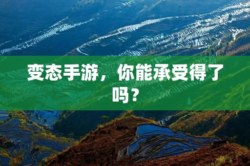 变态手游,你能承受得了吗?