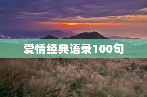 爱情经典语录100句:让你感受爱情的力量