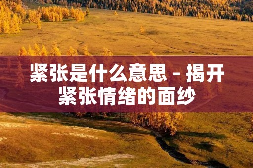 紧张是什么意思 - 揭开紧张情绪的面纱 紧张是什么意思 - 揭开紧张情绪的面纱