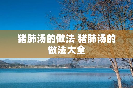 猪肺汤的做法 猪肺汤的做法大全