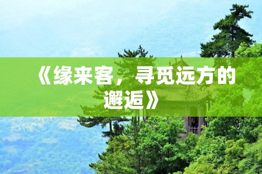 《缘来客，寻觅远方的邂逅》