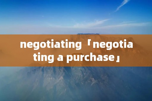 negotiating「negotiating a purchase」 negotiating「negotiating a purchase」