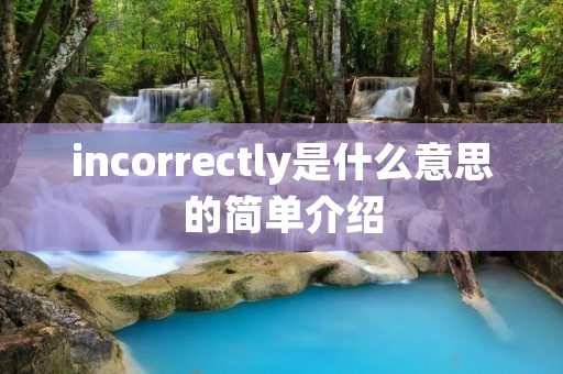 incorrectly是什么意思的简单介绍