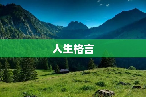 人生格言:如何用一句话概括人生