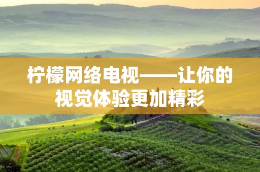 柠檬网络电视——让你的视觉体验更加精彩 柠檬网络电视——让你的视觉体验更加精彩