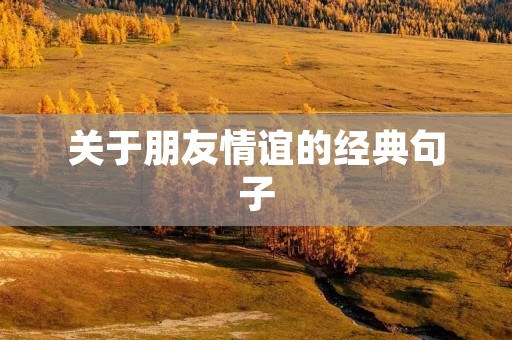 关于朋友情谊的经典句子