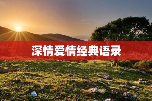 深情爱情经典语录:真正的爱情是什么?