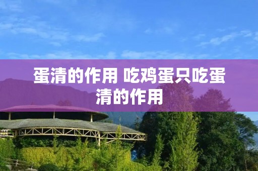 蛋清的作用 吃鸡蛋只吃蛋清的作用