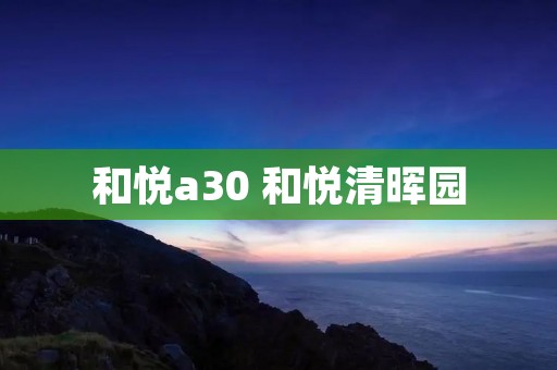 和悦a30 和悦清晖园 和悦a30 和悦清晖园