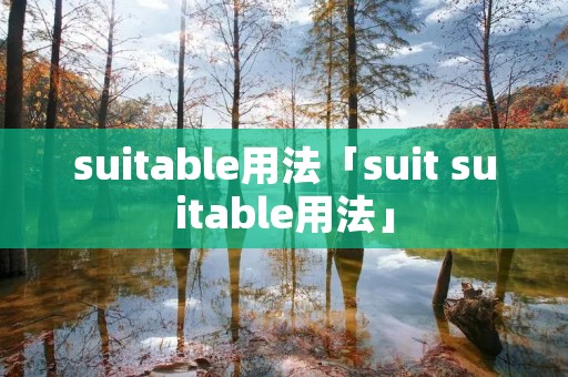 suitable用法「suit suitable用法」