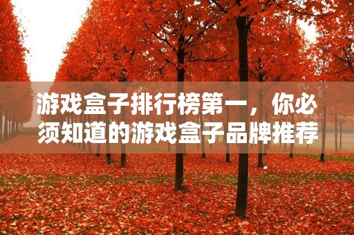 游戏盒子排行榜第一，你必须知道的游戏盒子品牌推荐！