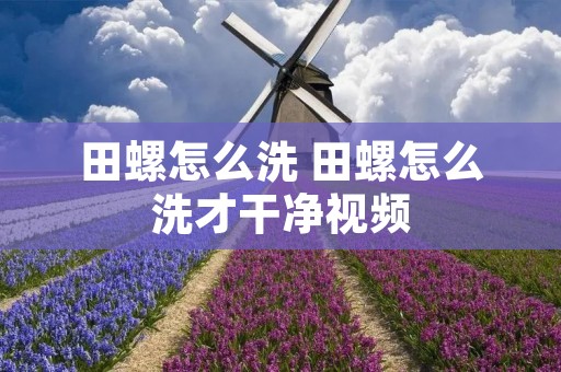 田螺怎么洗 田螺怎么洗才干净视频