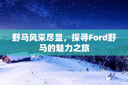 野马风采尽显，探寻Ford野马的魅力之旅