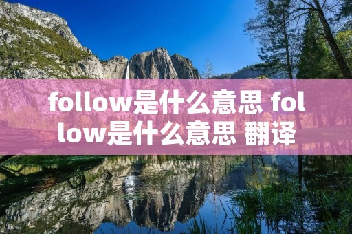 follow是什么意思 follow是什么意思 翻译