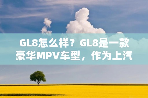 GL8怎么样？GL8是一款豪华MPV车型，作为上汽通用五菱旗下的一款车型，它在市场上备受瞩目。那么GL8到底怎么样呢？接下来我们将从外观设计、内饰配置、性能表现和安全性能等方面来详细描述。