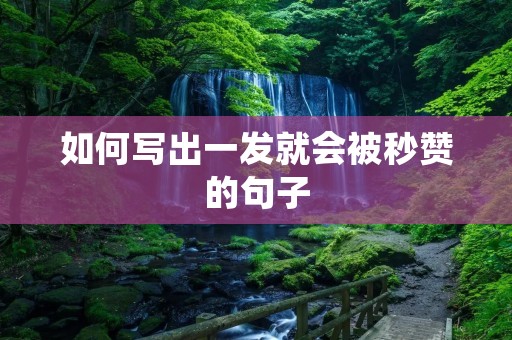 如何写出一发就会被秒赞的句子