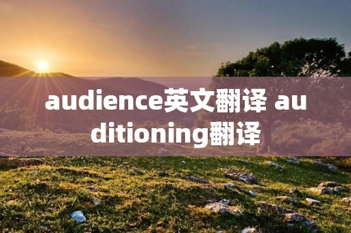 audience英文翻译 auditioning翻译 audience英文翻译 auditioning翻译