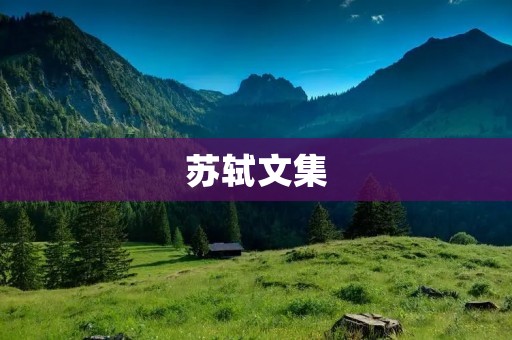 苏轼文集：传世经典与文化遗产