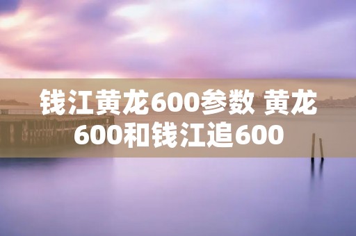 钱江黄龙600参数 黄龙600和钱江追600 钱江黄龙600参数 黄龙600和钱江追600