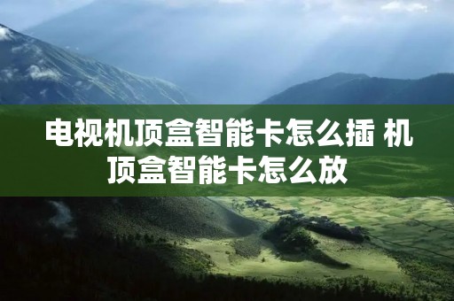 电视机顶盒智能卡怎么插 机顶盒智能卡怎么放