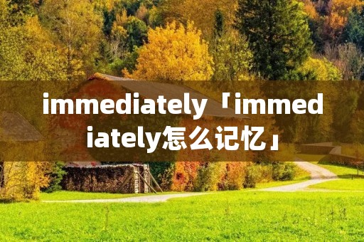 immediately「immediately怎么记忆」