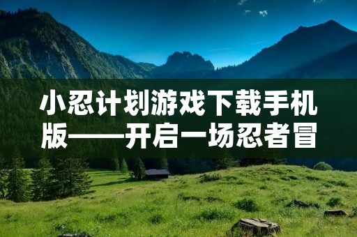 小忍计划游戏下载手机版——开启一场忍者冒险之旅