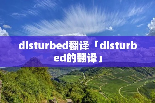 disturbed翻译「disturbed的翻译」