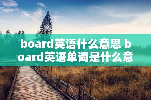 board英语什么意思 board英语单词是什么意思