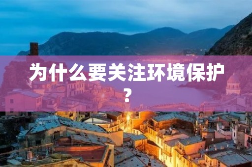 为什么要关注环境保护? 为什么要关注环境保护?