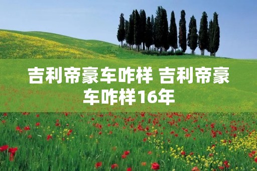 吉利帝豪车咋样 吉利帝豪车咋样16年